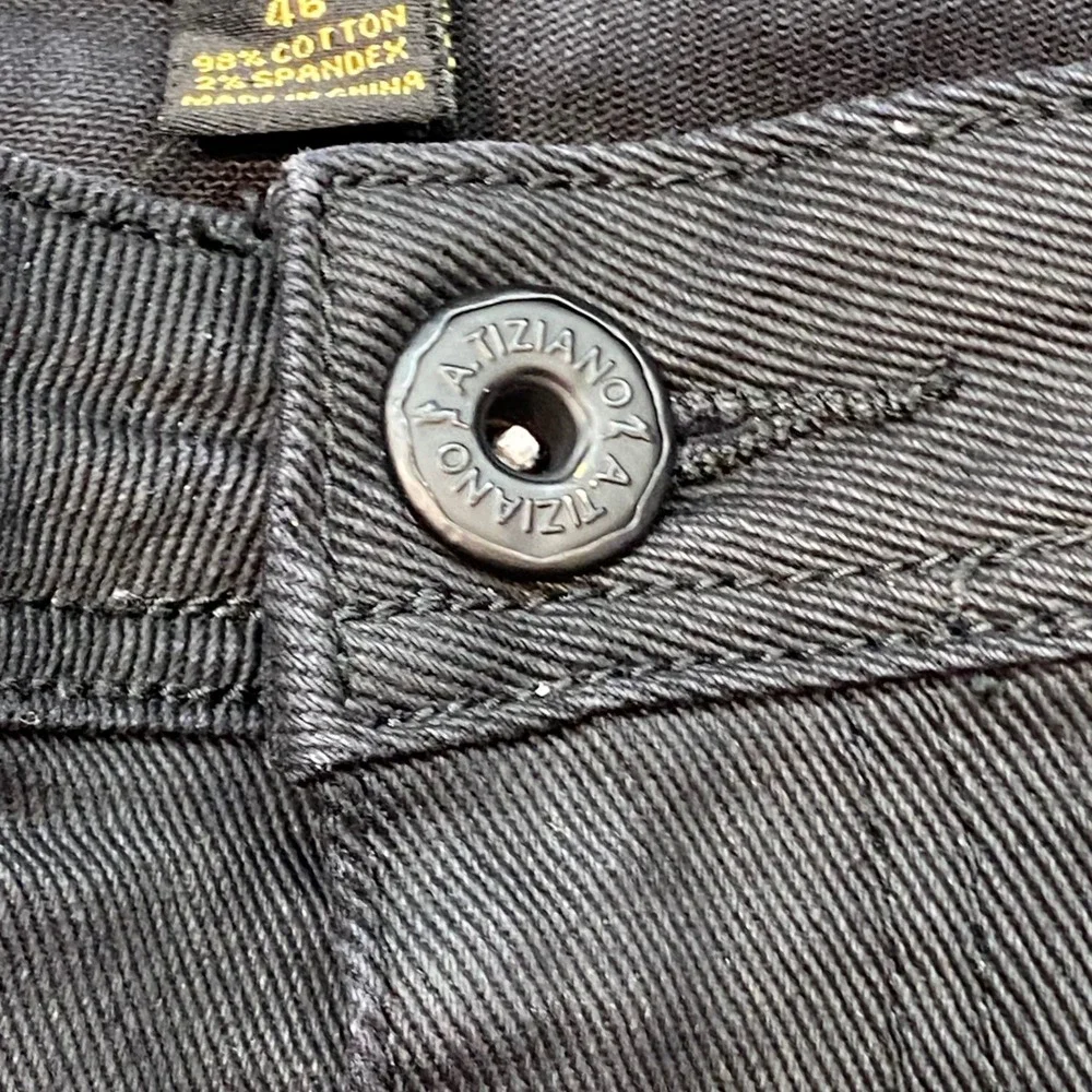 A Tiziano Moto Pants 46 Mens Black Biker Articulated Knee Streetwear Twill 4910
